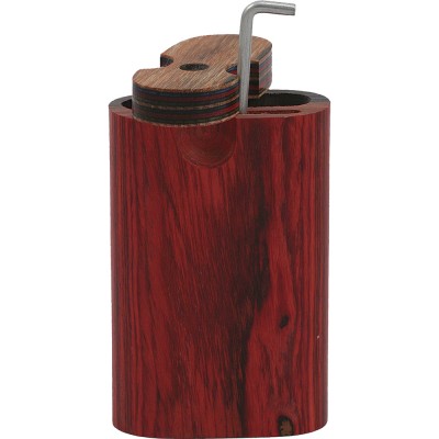 RED WOOD SMALL DUGOUT W/ POKER 1CT